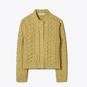 Tory Burch Marled Crew Neck Cardigan Sz XL